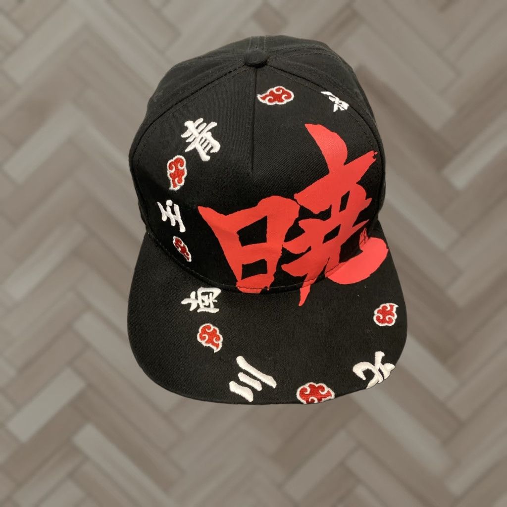 Vintage VINTAGE Naruto Shippuden Akatsuki Kanji Hat Snapback Men Women Adjustable Cotton Anime Casual Size ONE SIZE - 1 Thumbnail