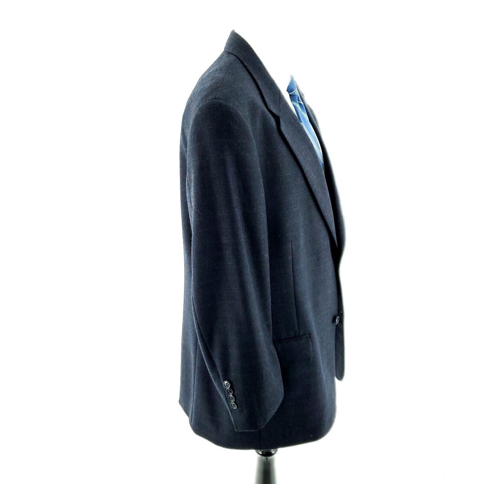 Vintage Oak Creek Tweed Lambswool 2 Button Sport Coat 44R Blue Check Size 44R - 6 Thumbnail