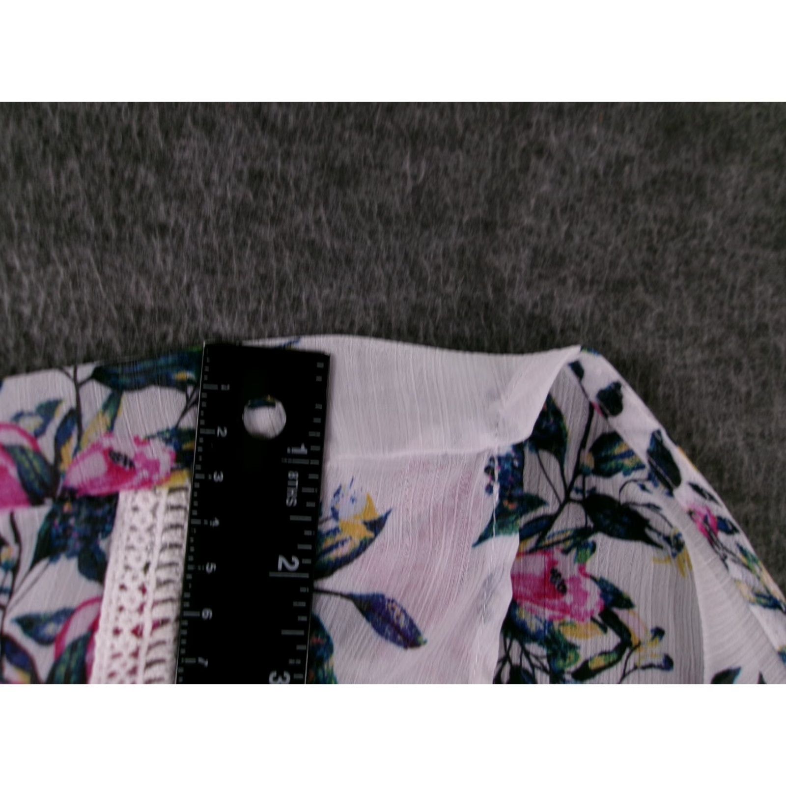 Pinko ANA Top Women 2X White Pink Floral Costal Beachy Cottage Resort Sheer Open Flowy Blouse Kimono Beach Theme 2X Womens Size XXL / US 16-18 / IT 52-54 - 7 Thumbnail