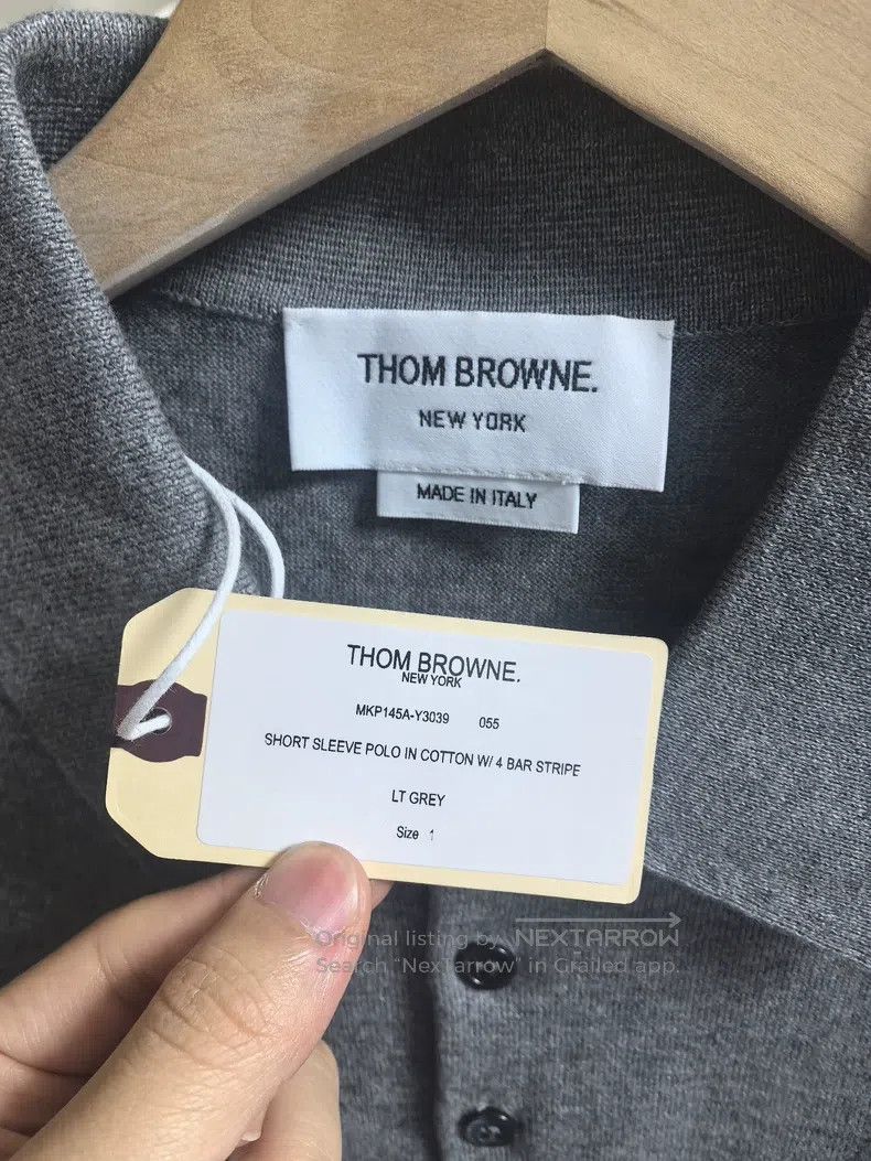 Thom Browne Thom Browne Short-sleeve polo shirt in light grey Size US S / EU 44-46 / 1 - 2 Thumbnail