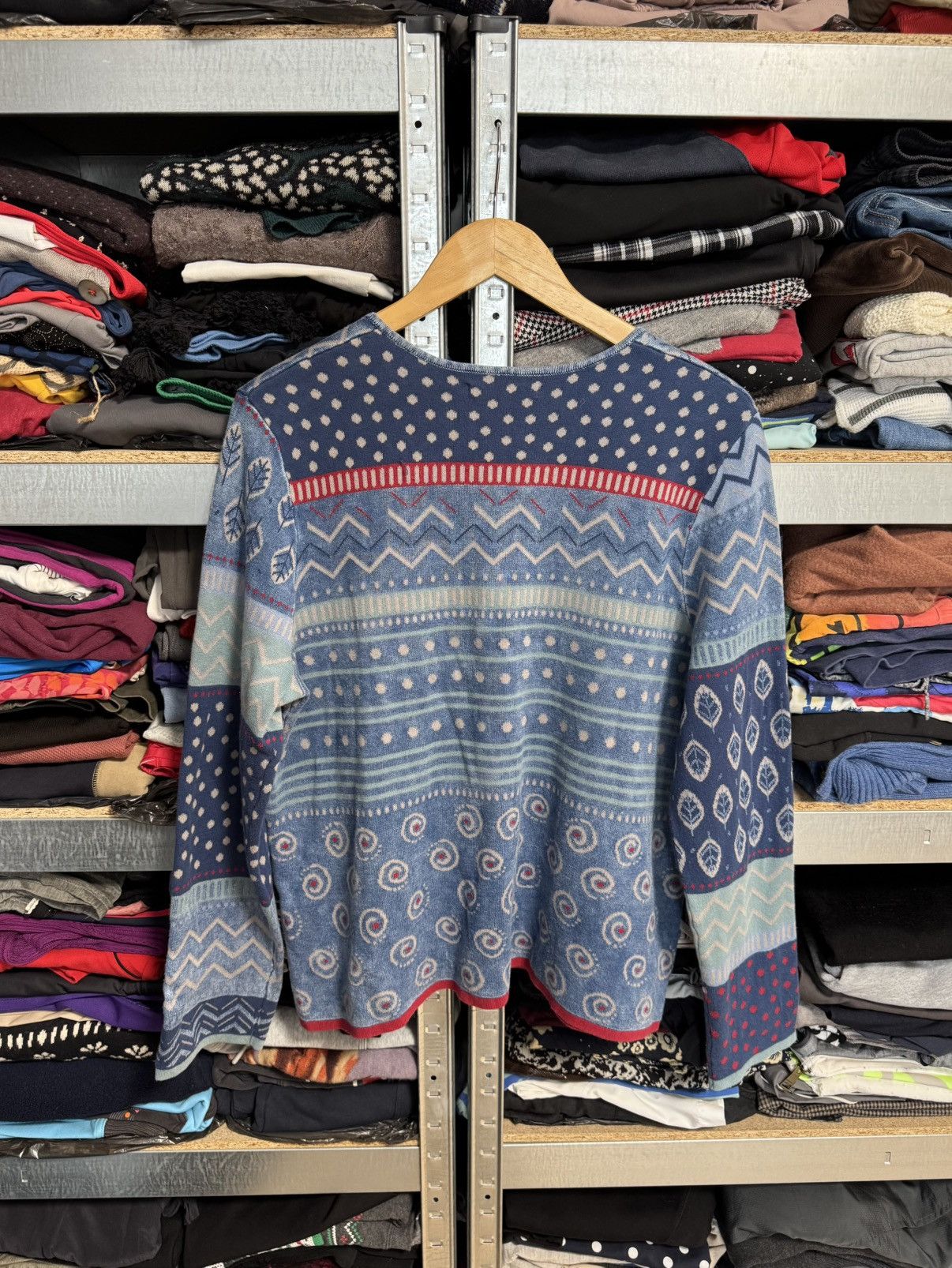 Gudrun Sjoden Gudrun Sjoden Sz L Printed Button Up Cardigan Sweater Jacket Size L / US 10 / IT 46 - 4 Thumbnail