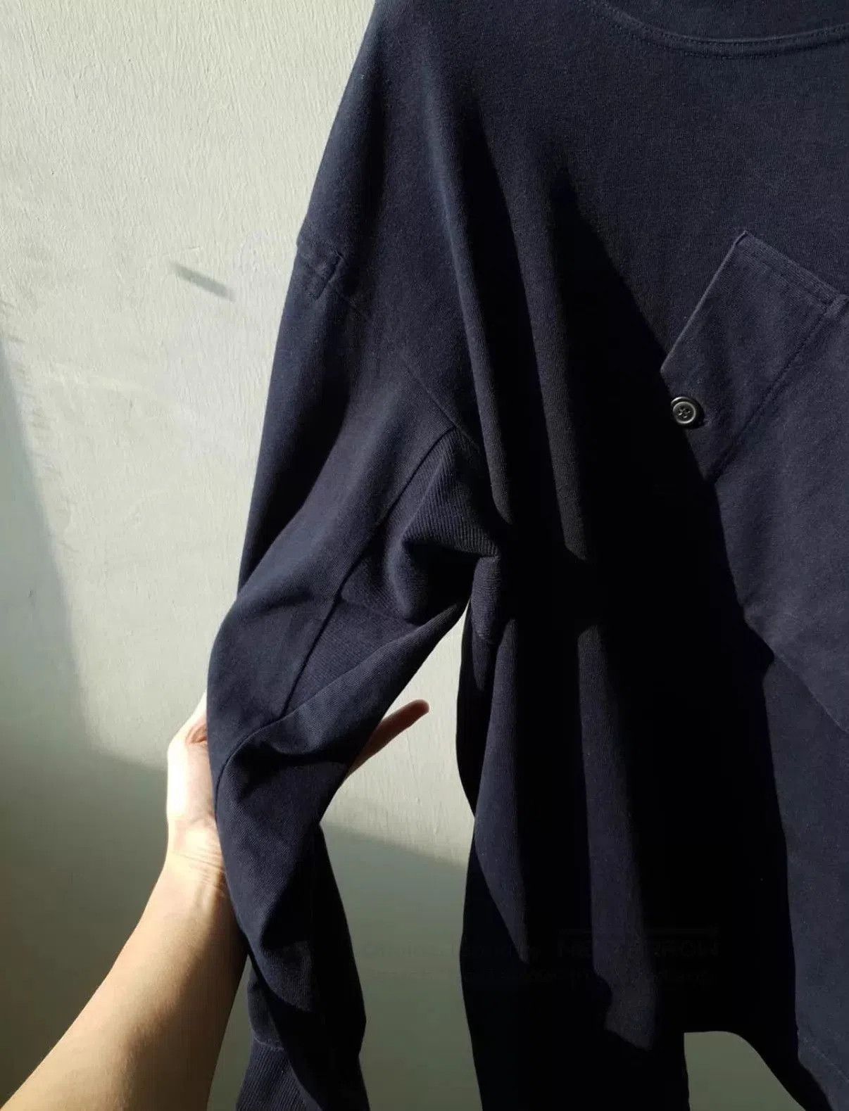 Issey Miyake Black Hoodie with Asymmetric Pocket, Size M. Size US M / EU 48-50 / 2 - 6 Thumbnail