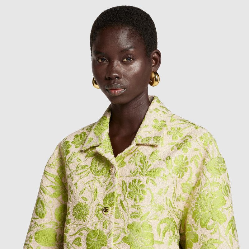 Gucci o1loc1c0226 835604 Flora Cotton Bouclé Jacquard Jacket Size XS / US 0-2 / IT 36-38 - 5 Thumbnail
