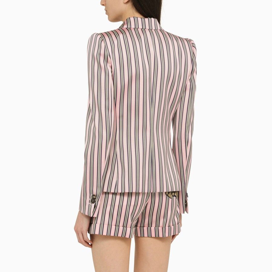 Dsquared2 o1d2blof0824 Striped Single-breasted Cotton Jacket Multicolo Size S / US 4 / IT 40 - 3 Thumbnail