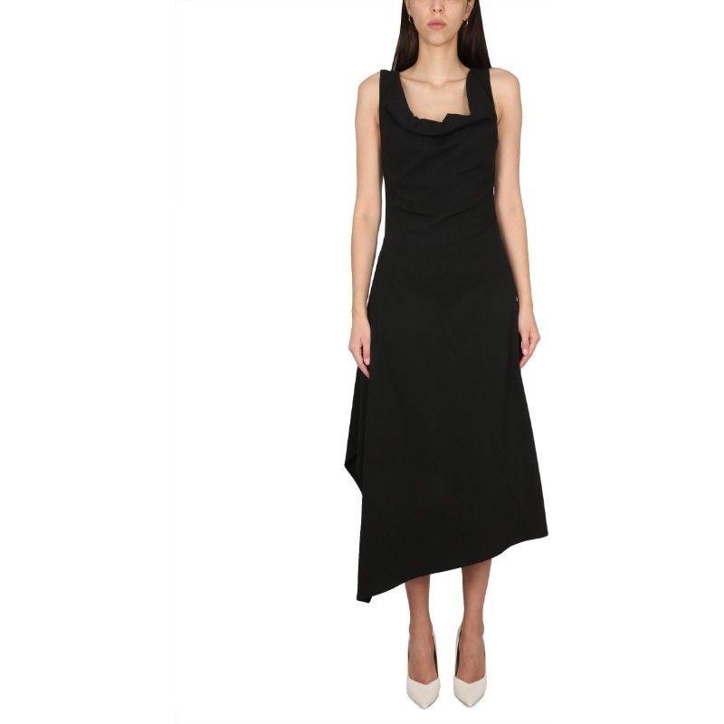 Bottega Veneta o1s1rm1125 Midi Dress in Black Size XS / US 0-2 / IT 36-38 - 1 Thumbnail