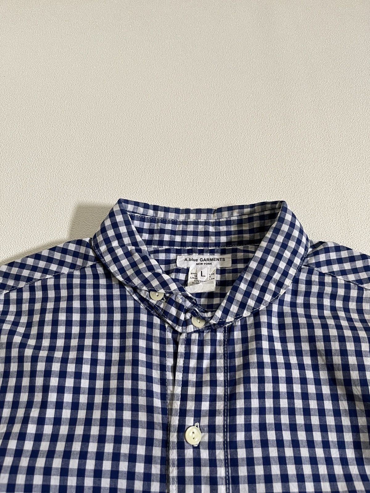 Engineered Garments A Blue Garments Round Collar Gingham Check Field Shirt Size US L / EU 52-54 / 3 - 7 Thumbnail