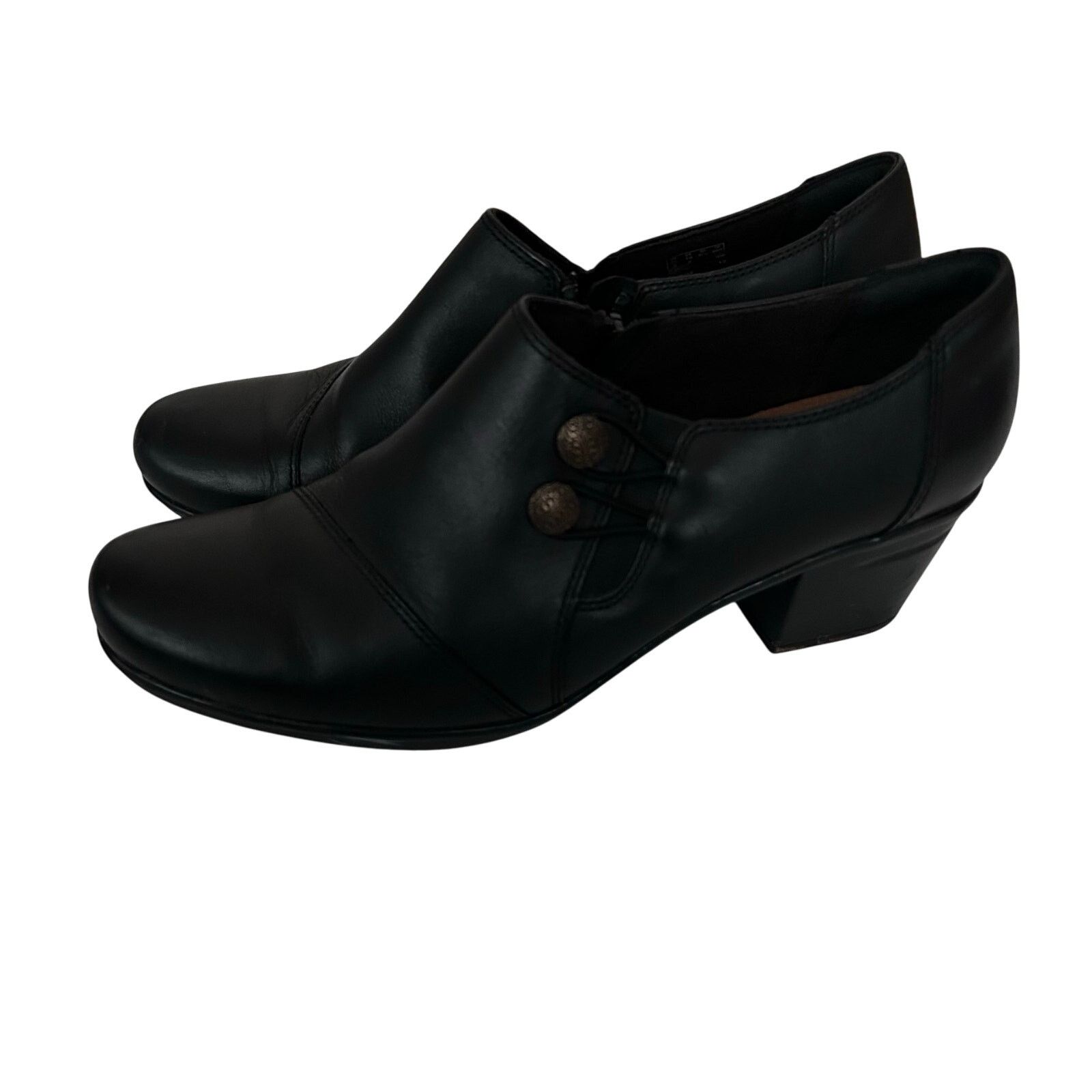 Clarks Clarks Emslie Warren Black Leather Heeled Loafers Sz 10 Size US 10 / IT 40 - 4 Thumbnail