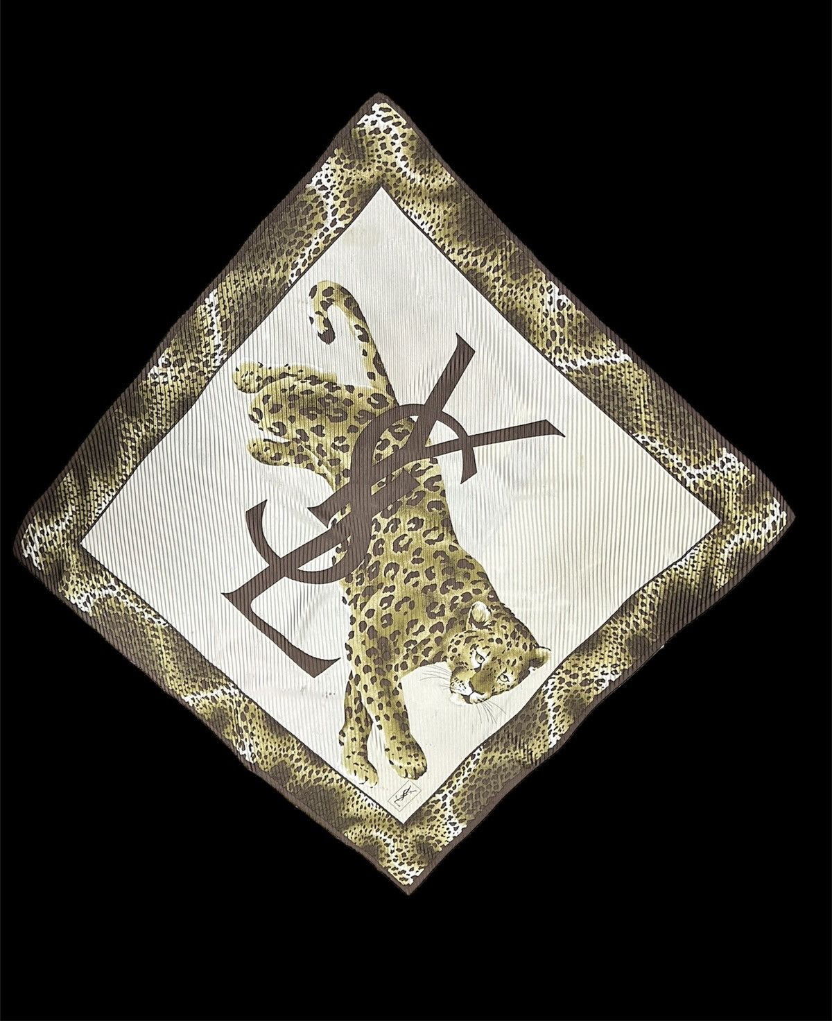 Yves Saint Laurent Vintage Yves Saint Laurent Leopard Pleated Silk Scarf-SCA351 Size ONE SIZE - 2 Thumbnail