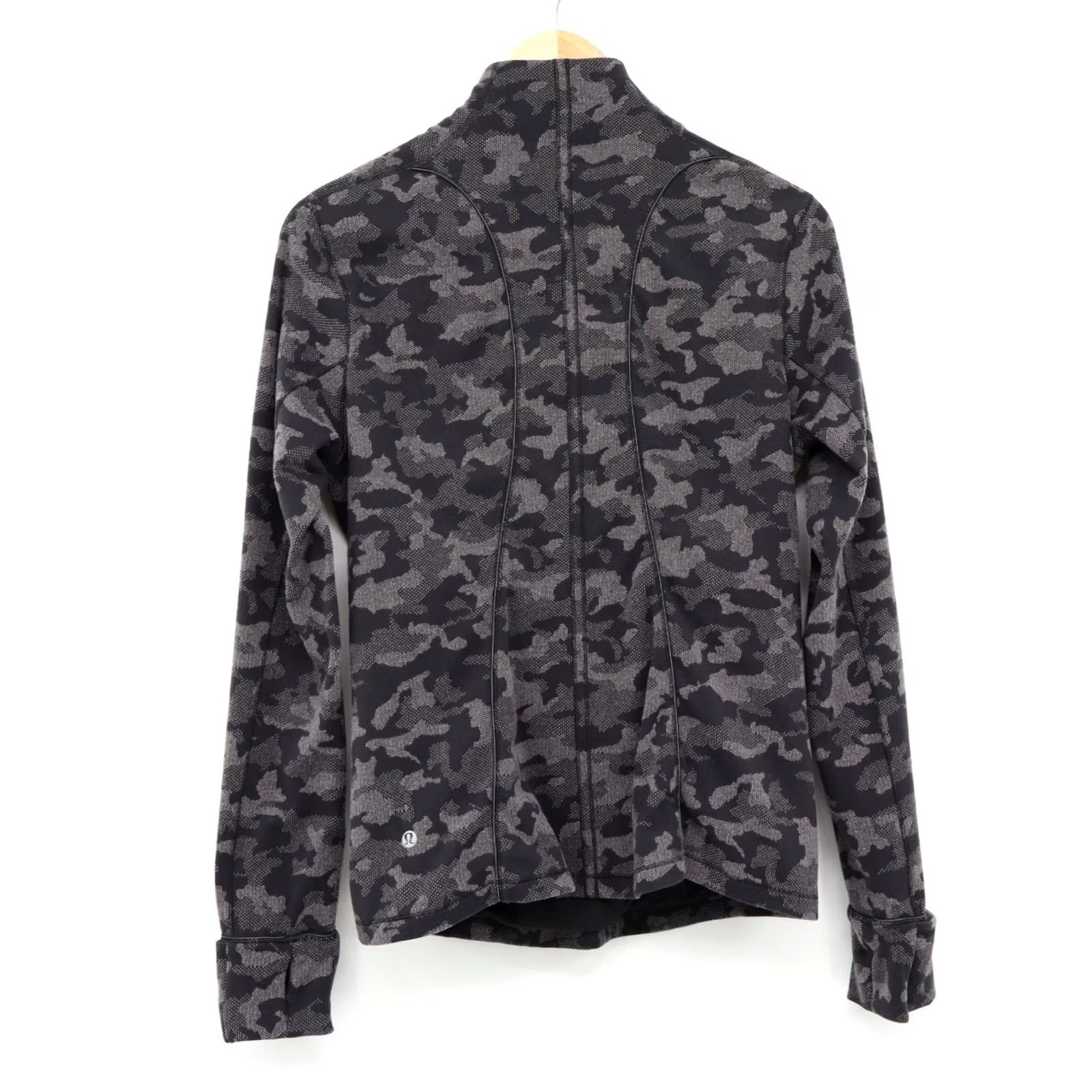 Lululemon Lululemon Run Briskly 1/2 Zip Heritage Camo Jacquard Black Lunar Rock Sz 12 Shirt Womens Size ONE SIZE - 2 Thumbnail