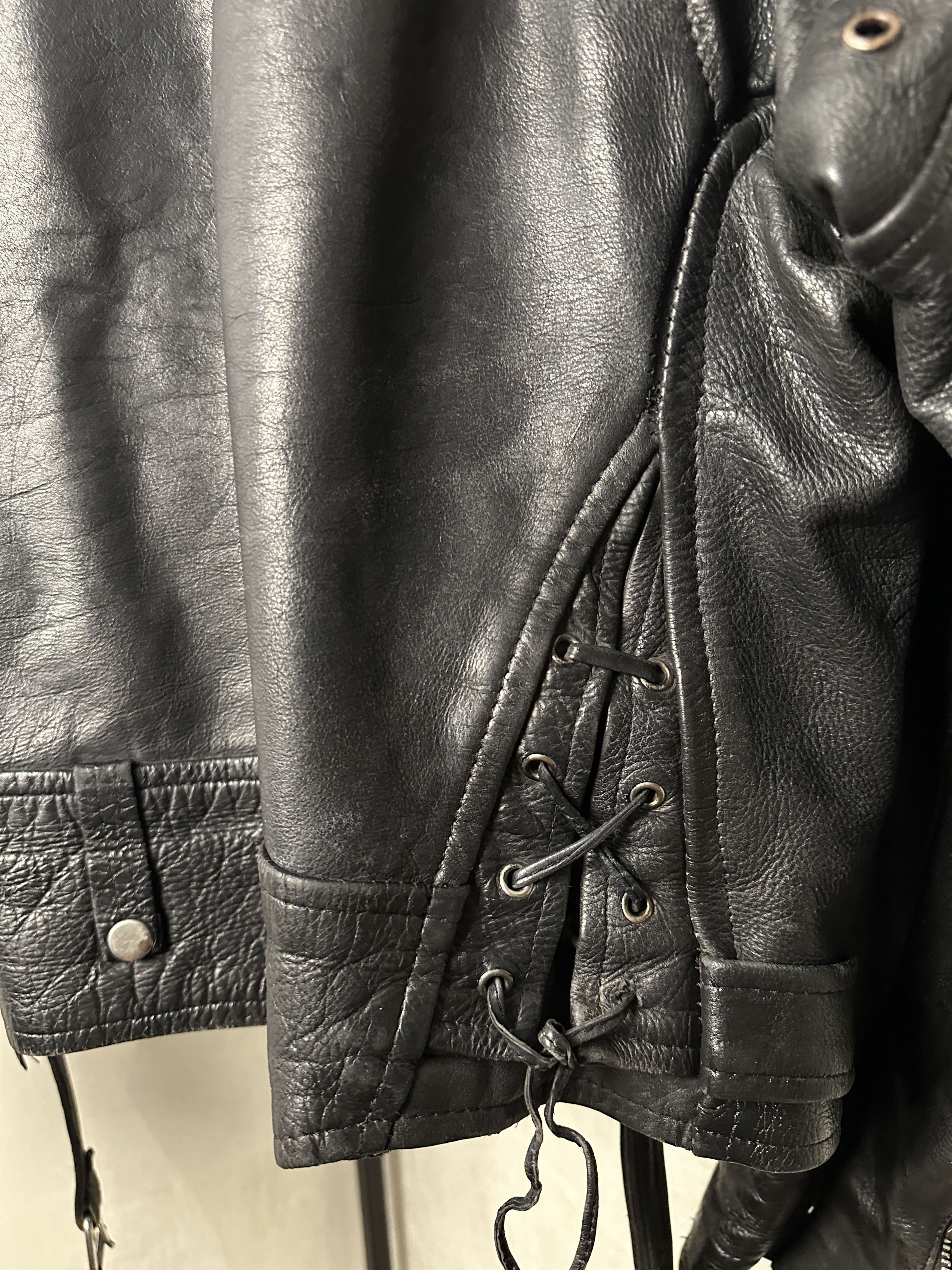 Genuine Leather Genuine Leather Bikers Black Jacket Customized Size US XL / EU 56 / 4 - 14 Thumbnail