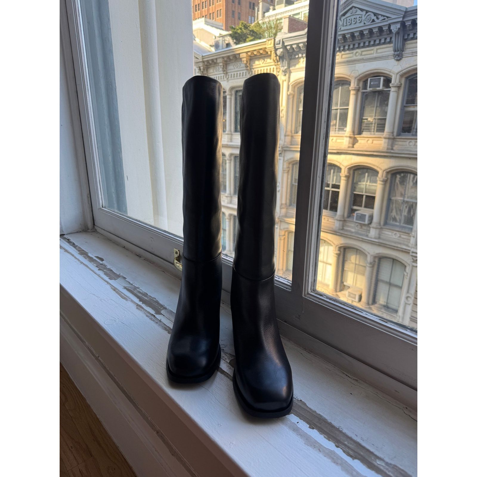 Cos COS Black Leather Knee High Boots EU 40 US 9 Size US 9 / IT 39 - 2 Thumbnail