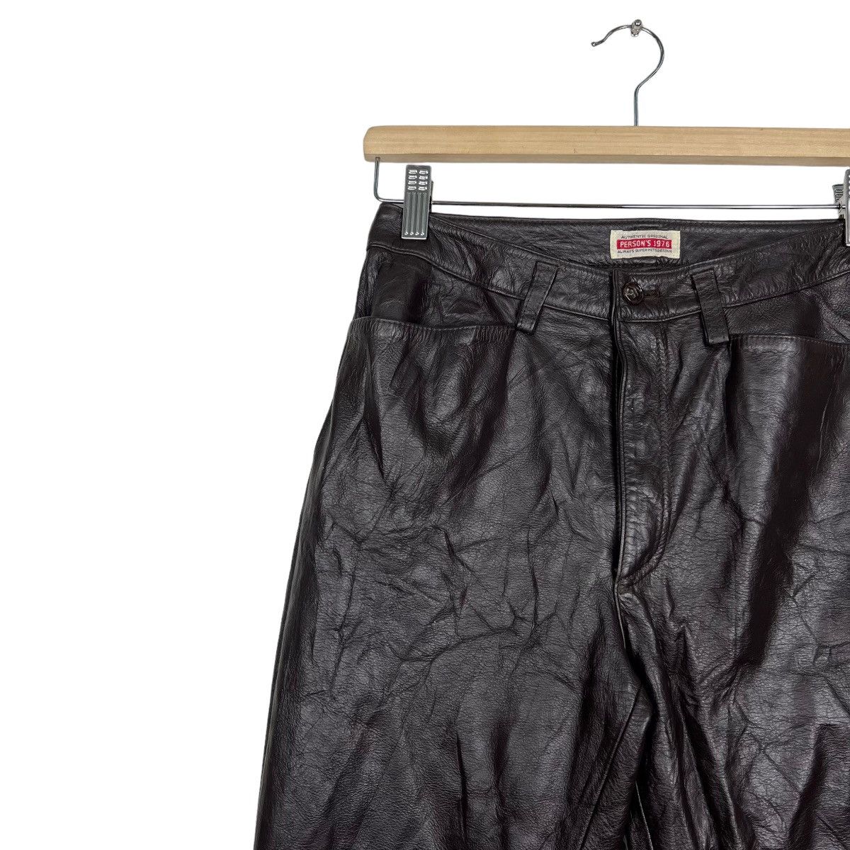 Japanese Brand 🔥 PERSONS LEATHER MOTO PANTS Size US 26 / EU 42 - 7 Thumbnail
