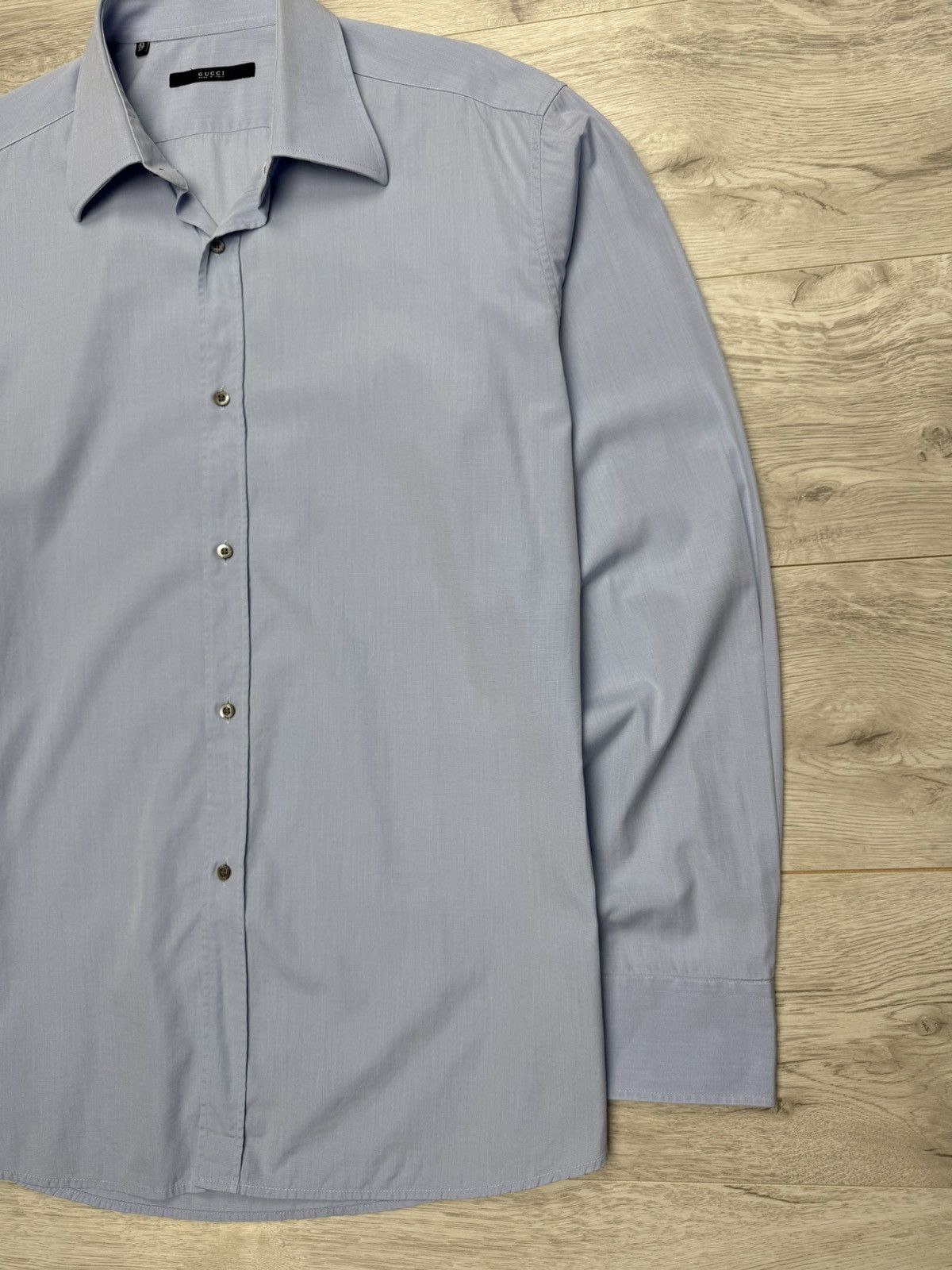 Gucci Vintage Gucci Men’s Blue Cotton Long Sleeve Button Up Shirt Size US L / EU 52-54 / 3 - 3 Thumbnail