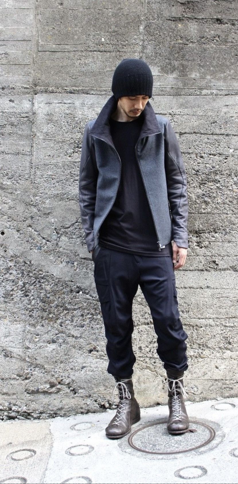 Devoa Wool Jacket W/ Leather Sleeves Size US L / EU 52-54 / 3 - 2 Thumbnail