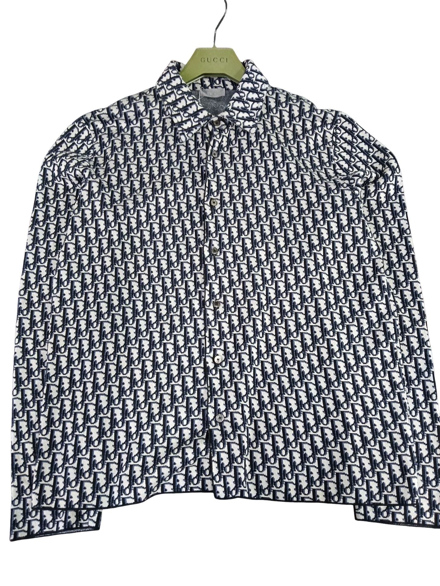 Dior Dior Oblique Monogram Knit Shirt Size M Size US M / EU 48-50 / 2 - 1 Thumbnail