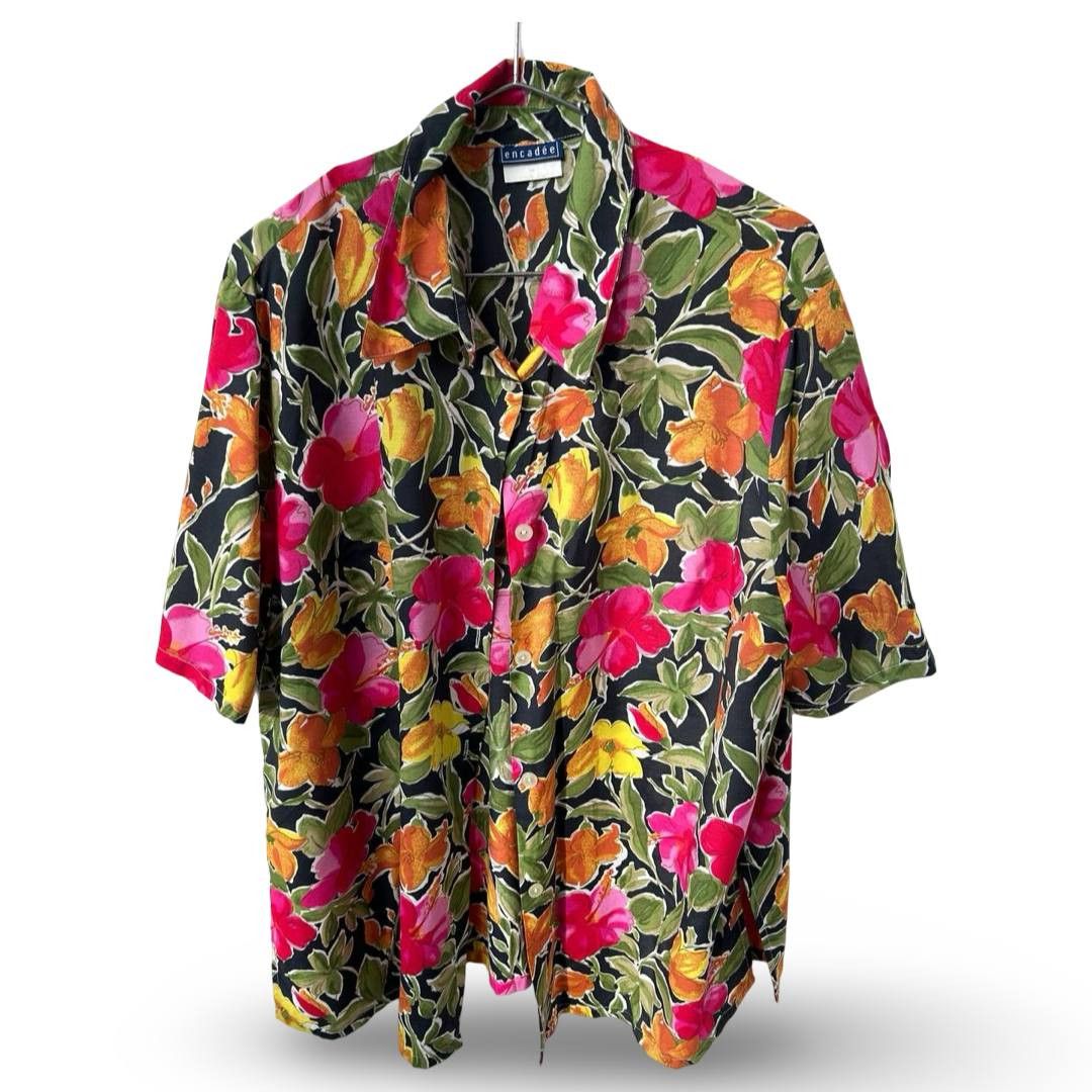 Vintage Encadée coloured viscose shirt #484 Size US M / EU 48-50 / 2 - 1 Thumbnail