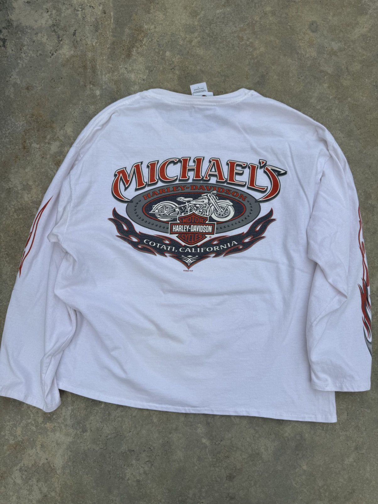 Harley Davidson Harley Davidson Flame Spiderweb Longsleeve Vintage Size US L / EU 52-54 / 3 - 3 Thumbnail