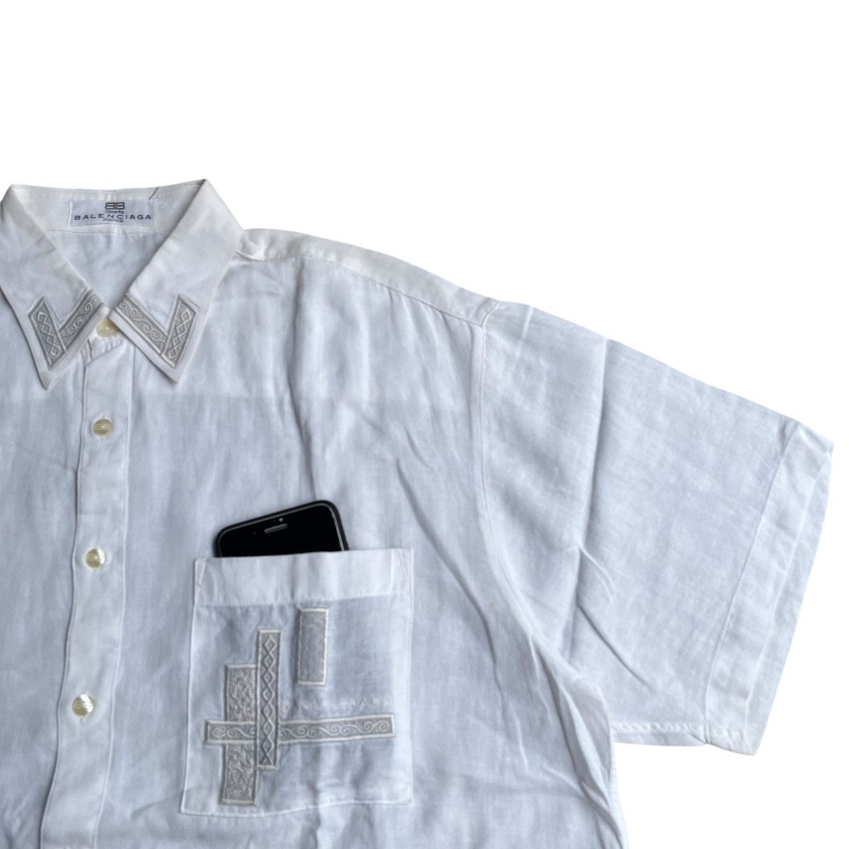 Balenciaga Balenciaga Paris Pocket Shirt Size US XL / EU 56 / 4 - 4 Thumbnail