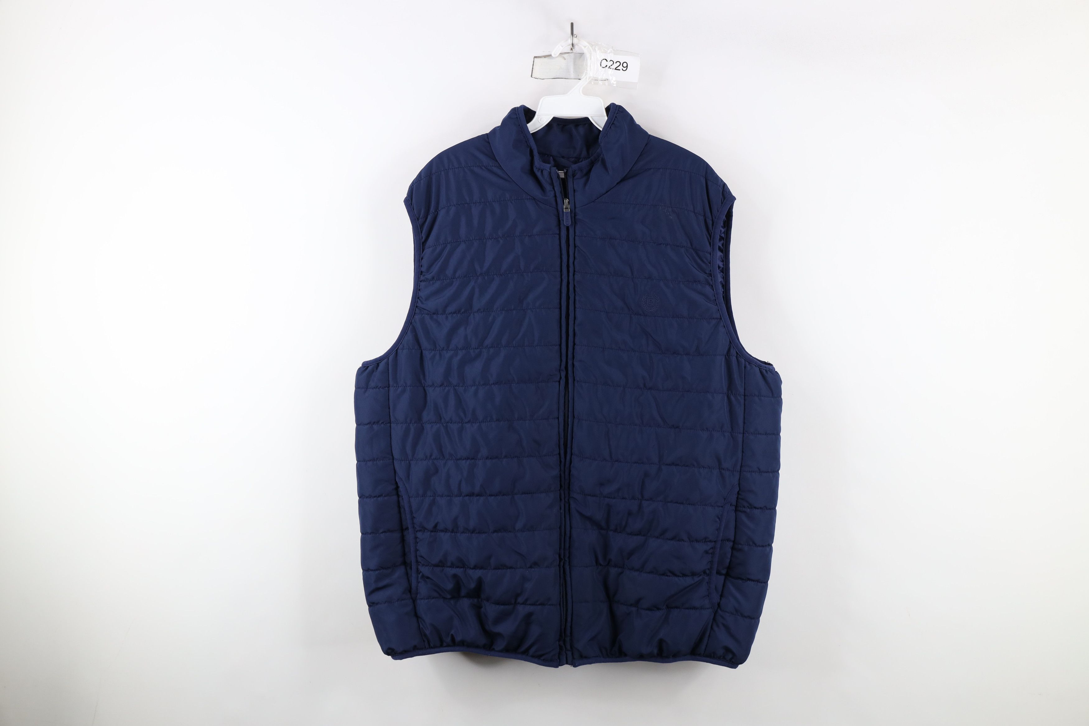 Chaps × Vintage Chaps Logo Lightweight Packable Puffer Vest Jacket Navy Blue Size US XXL / EU 58 / 5 - 1 Thumbnail