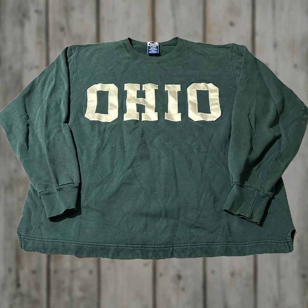 Champion VINTAGE Champion Sweatshirt Ohio University 90s Size XL Green Men Pullover XL Size US XL / EU 56 / 4 - 1 Thumbnail
