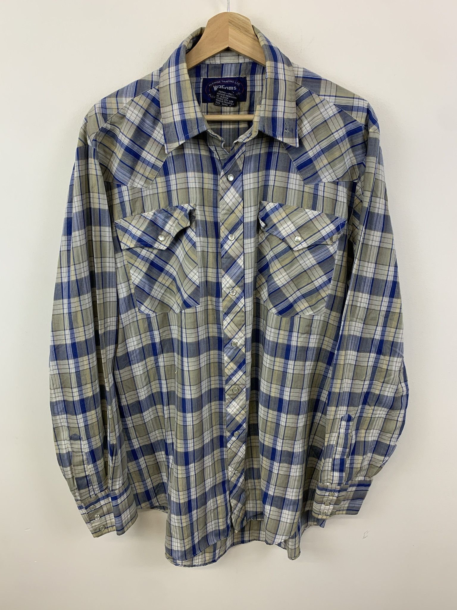 Flannel × Vintage Vintage Western Pearl Snap Button Down Shirt Rodeo Cowboy Shirt Williams Bay Size XL Size US XL / EU 56 / 4 - 1 Thumbnail