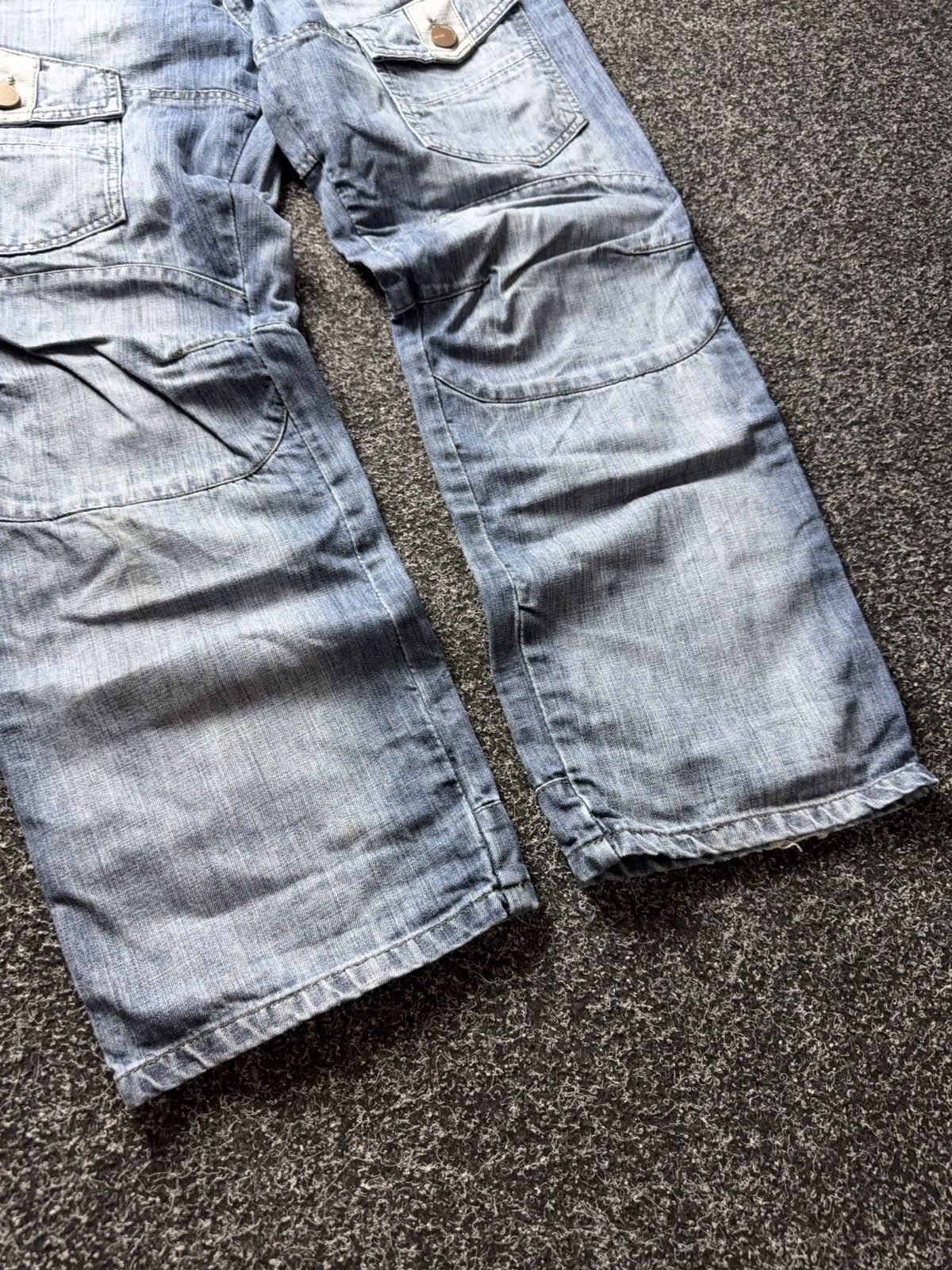Vintage Y2K Retro Rap Cargo Denim Baggy Distressed Streetwear Size US 36 / EU 52 - 2 Thumbnail