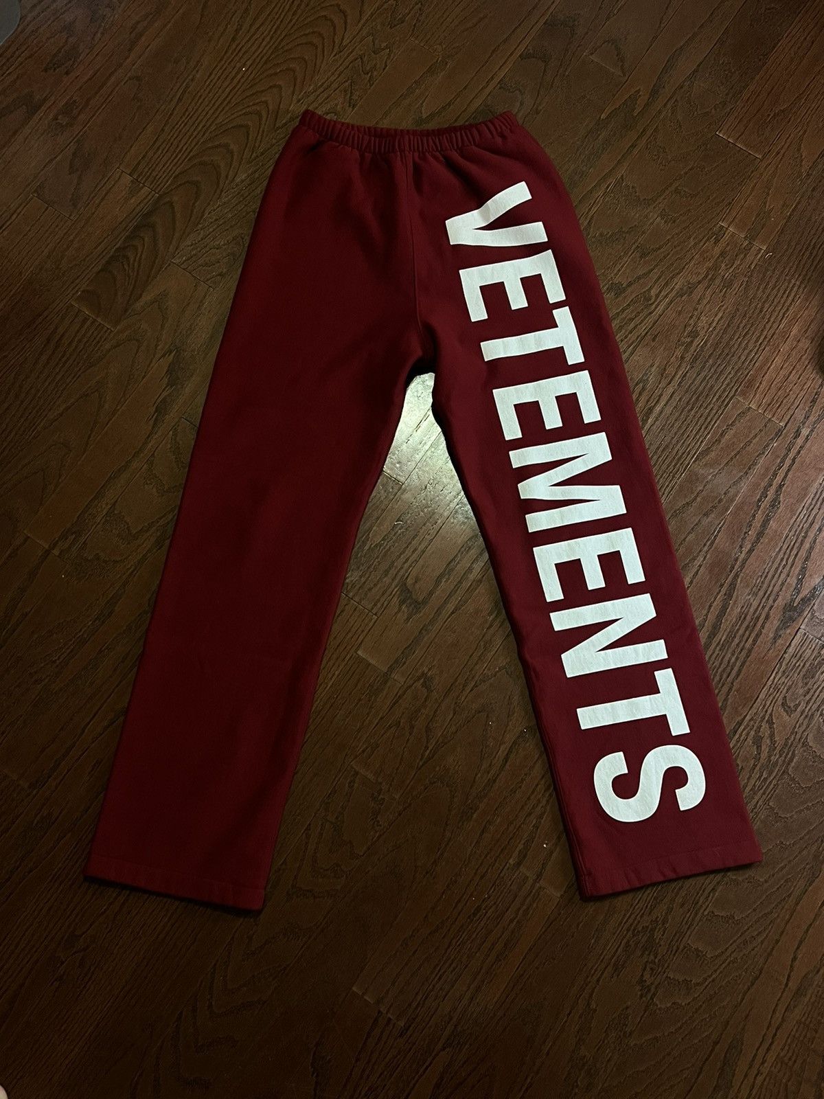 image of Vetements Logo Sweatpants in Red, Men's (Size 30)