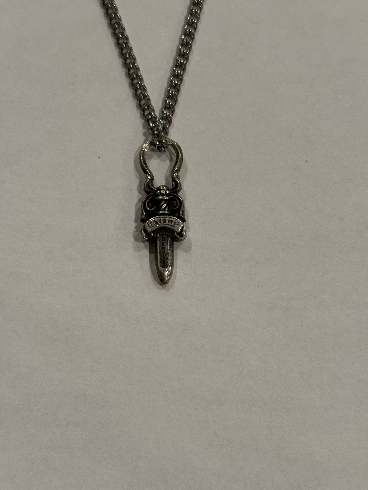 Chrome Hearts Chrome Hearts Dagger Pendant Cuban Link Chain Necklace 925 Size ONE SIZE - 1 Thumbnail
