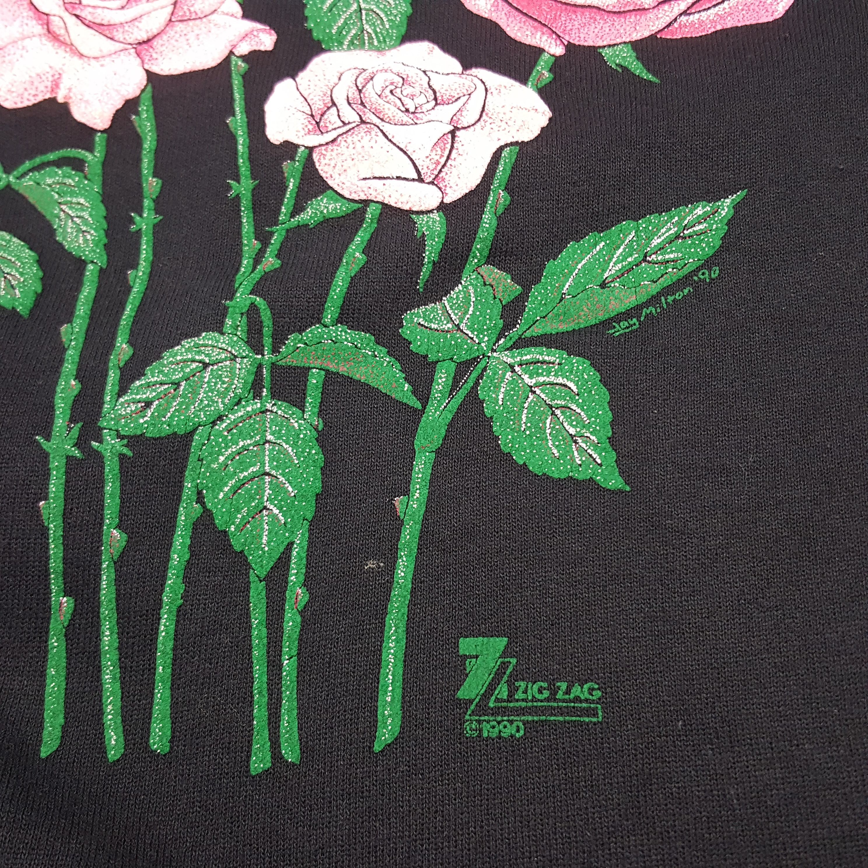 Flower Mountain × Hanes × Vintage Vintage Flower Zig Zag American Preppy Style Sweatshirt Size US L / EU 52-54 / 3 - 8 Thumbnail