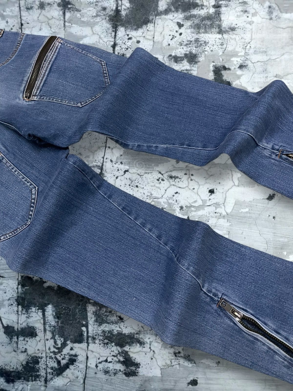 Vintage 1990s Japan Designer RageBlue Double Zip Blue Denim