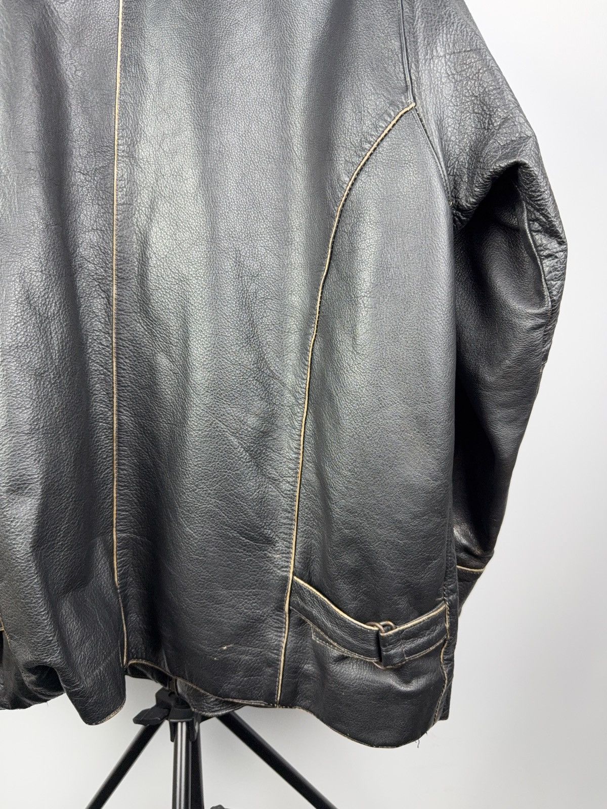 Leather Vintage 90s Gipsy Mauritius Black Leather Moto Biker Jacket Size US XL / EU 56 / 4 - 14 Thumbnail