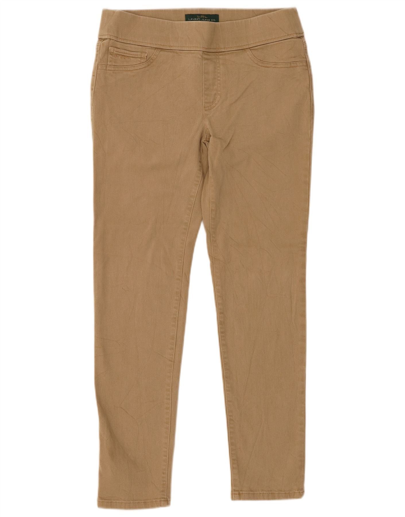 Ralph Lauren Womens Jegging Trousers US 6 Medium W28 L28 Beige Cotton Size 26" / US 2 / IT 38 - 1 Thumbnail