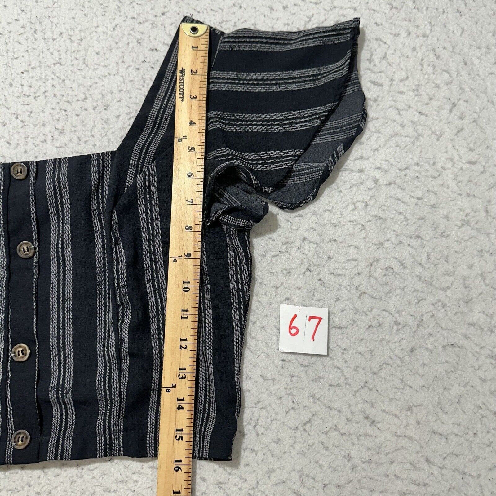 Other Sienna Sky Small Blue White Stripe Button Front Crop Top Size S / US 4 / IT 40 - 7 Thumbnail