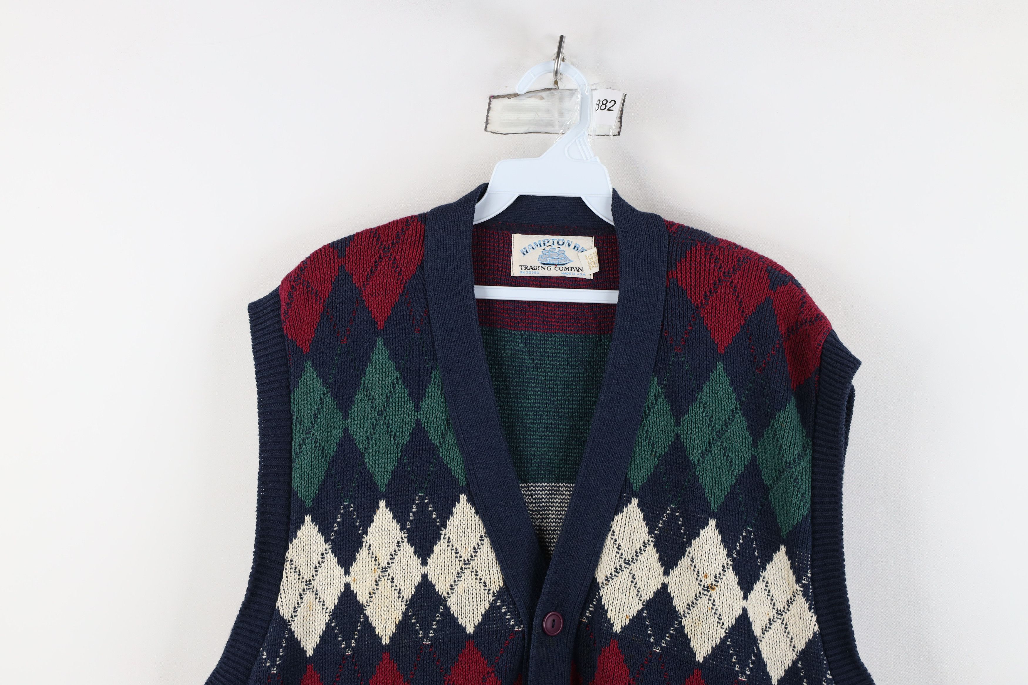 Vintage Vintage 90s Streetwear Argyle Diamond Knit Sweater Vest USA Size US L / EU 52-54 / 3 - 2 Thumbnail