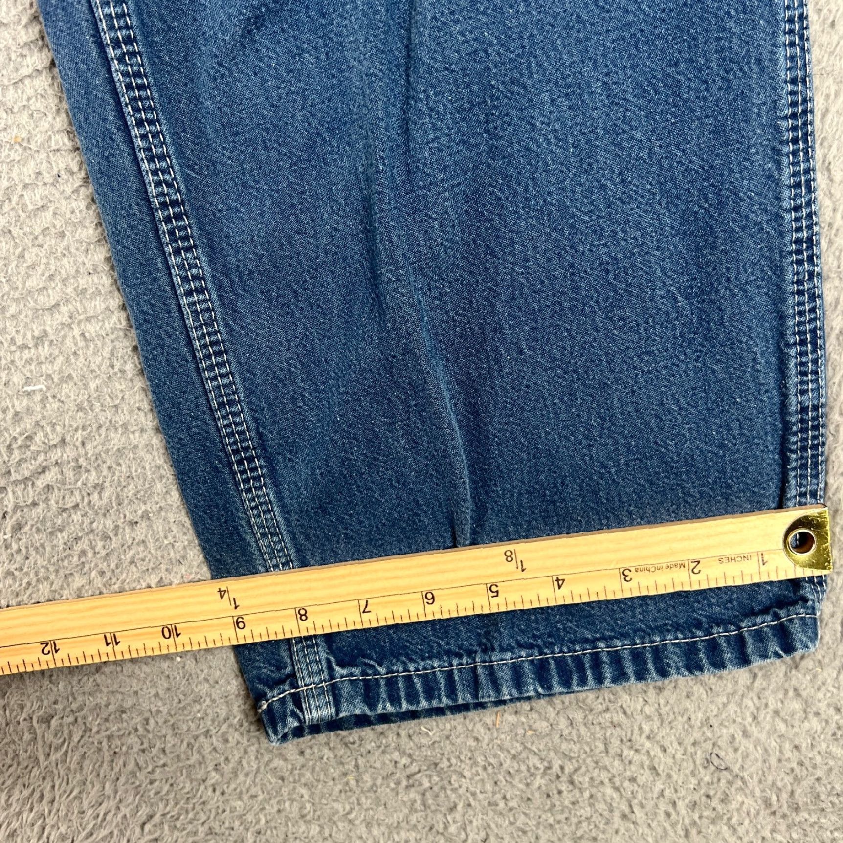 Carhartt Carhartt Jeans Mens 40x30 Blue Dungaree Fit 382-83 Distressed Denim Workwear USA Logo 90s Mens Jeans Size US 40 / EU 56 - 3 Thumbnail