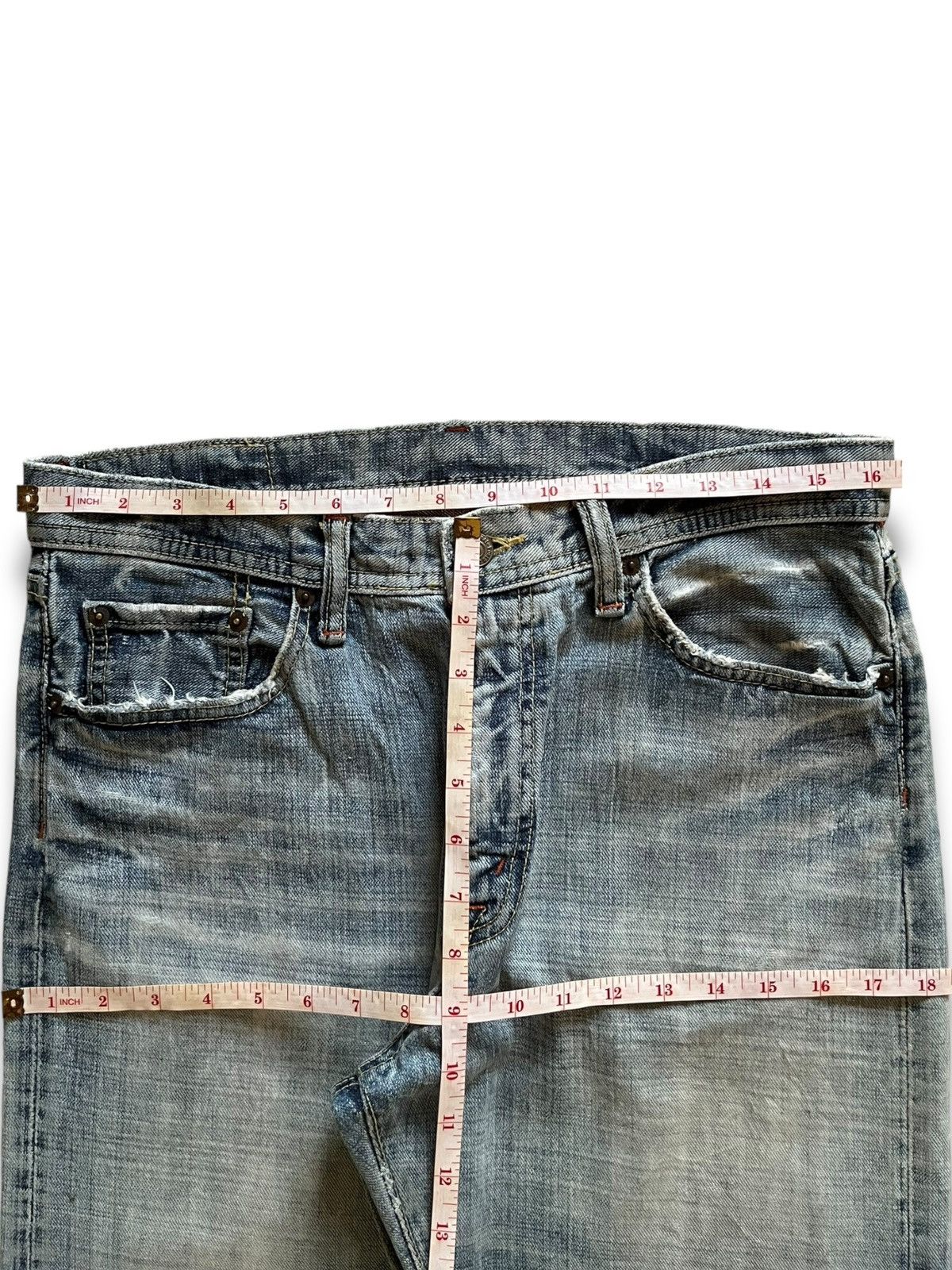 Japanese Brand Vintage Japanese Brand Mud Wash Distressed Loose Jeans Size US 33 - 11 Thumbnail