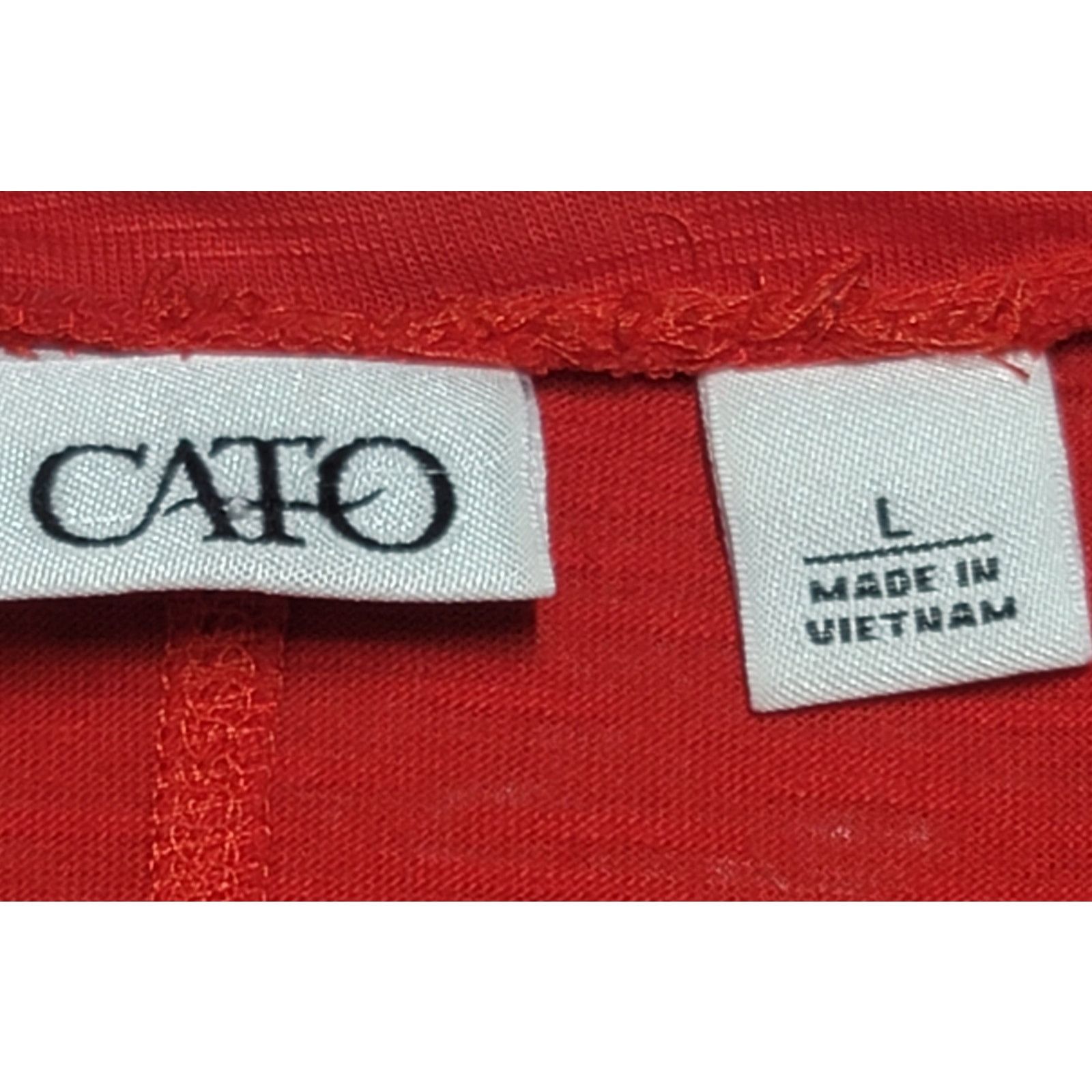 Other Cato Red Dolman 3/4 Sleeve Slub Knit Top Large Lightweight Size L / US 10 / IT 46 - 4 Thumbnail