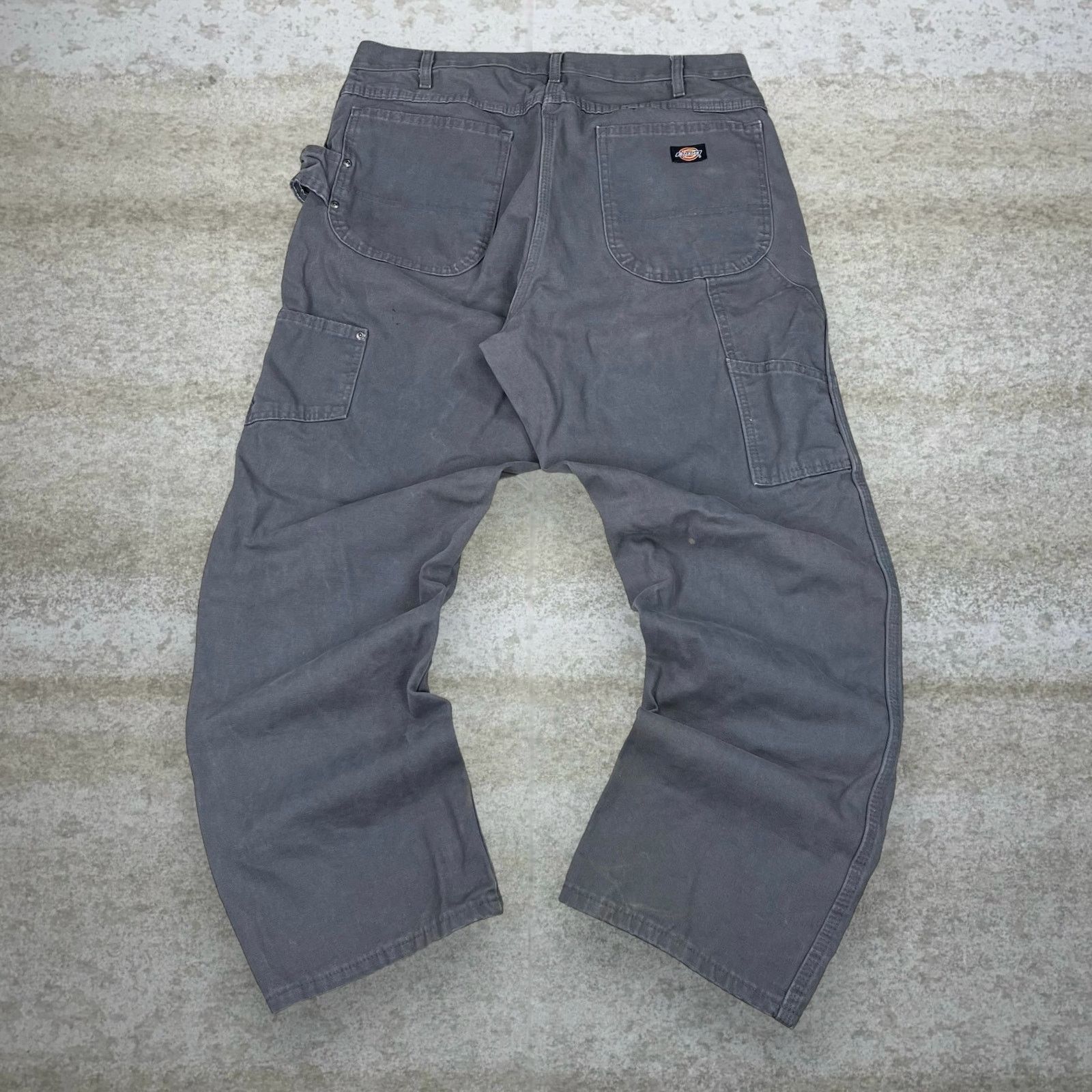 Vintage 90s Dickies Carpenter Pants 36x30 Baggy Grey Canvas