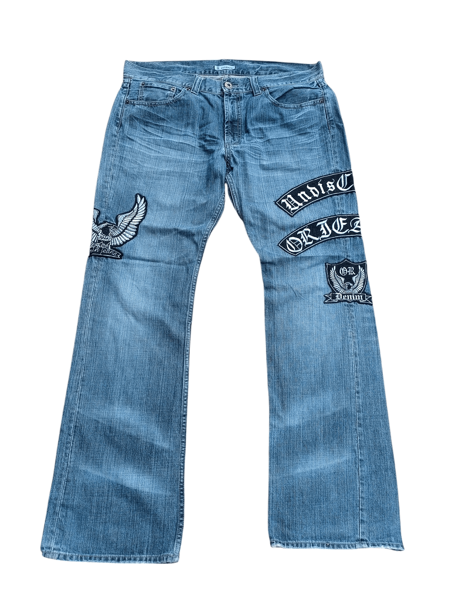 Japanese Brand FLARED RARE❤️‍🔥SORRIDERE RIPPED PATCHWORK JEANS Size US 36 / EU 52 - 2 Thumbnail