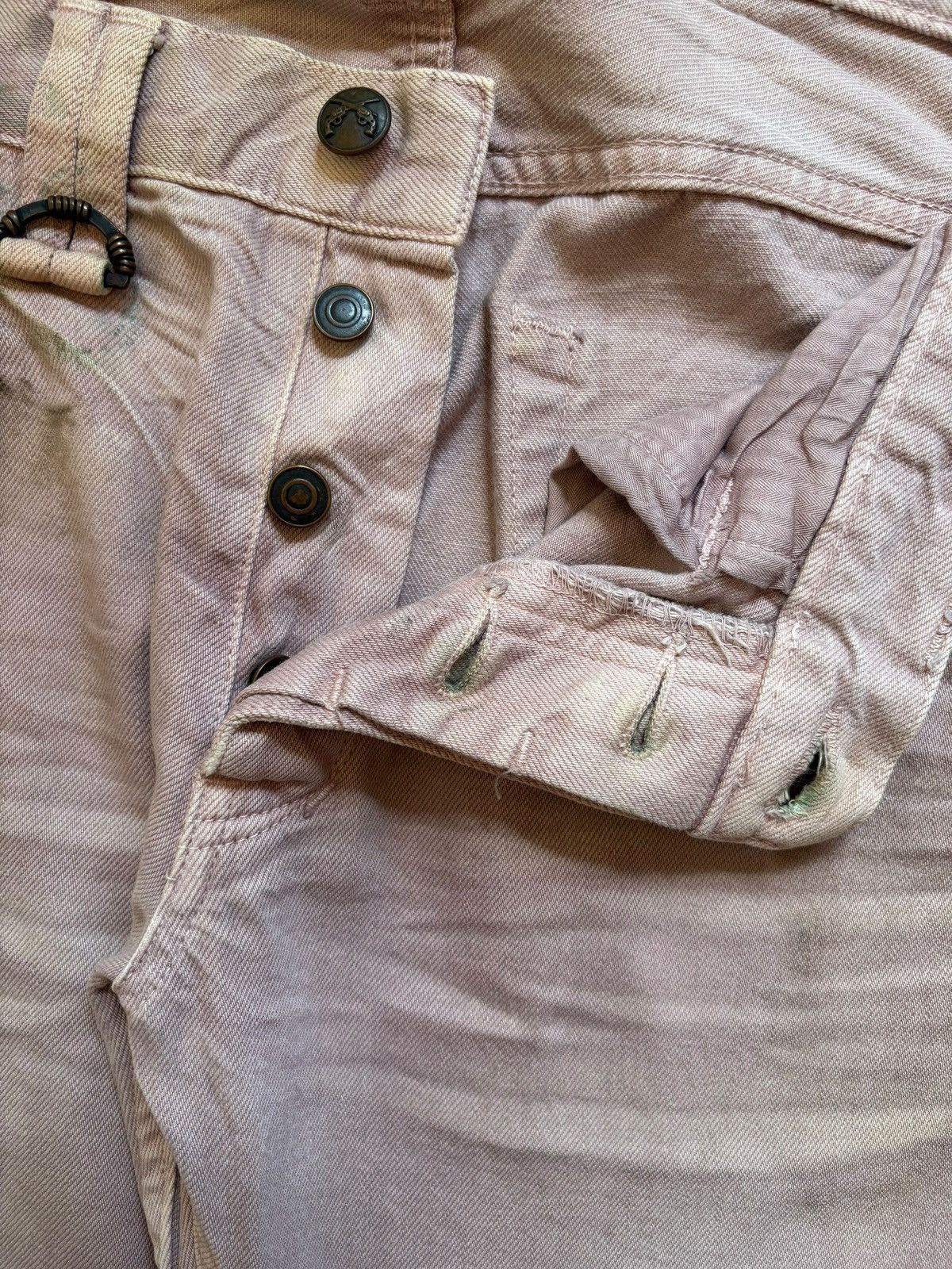 Designer × Japanese Brand × Roar Vintage Roar Beige Embroidery Jeans Size US 31 - 3 Thumbnail