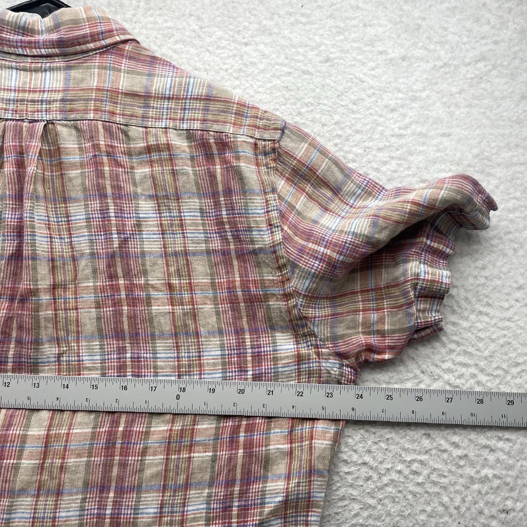 Ralph Lauren Ralph Lauren Button-Up Linen Shirt Mens L Multicolor Plaid Short Sleeve Classic Fit Size US L / EU 52-54 / 3 - 7 Thumbnail