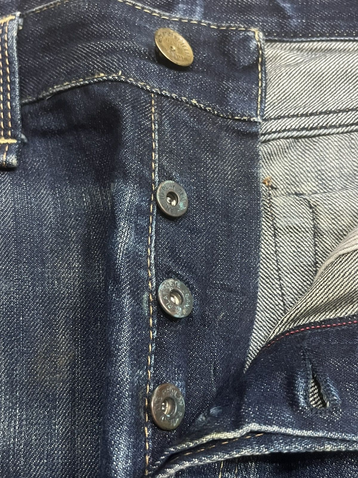 Replay Vintage Replay Dark Blue Faded Washed Buttonfly Flare Jeans Size US 32 / EU 48 - 8 Thumbnail