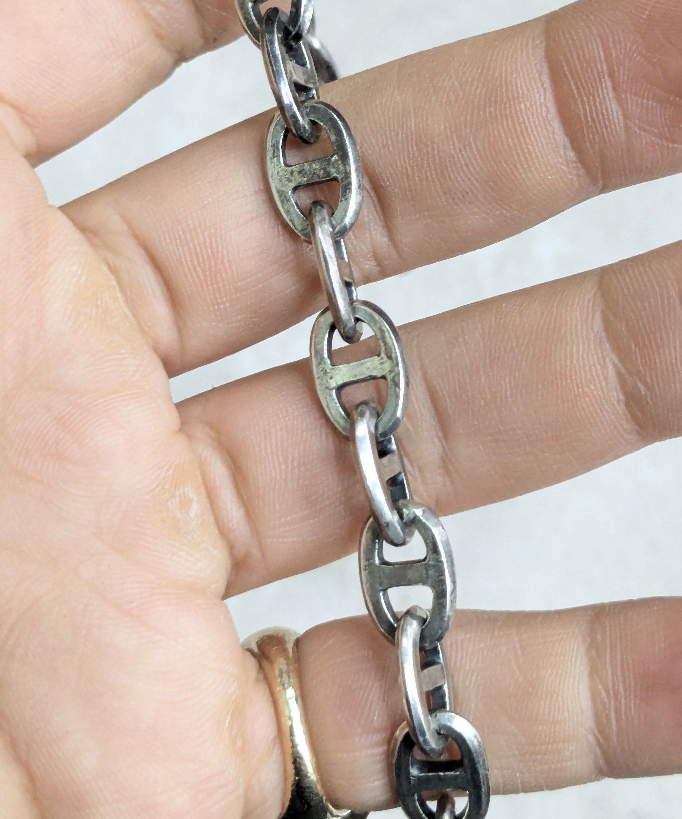 Jewelry Vintage Sterling Silver Bracelet Anchor Mariner 8.5" Size ONE SIZE - 11 Thumbnail