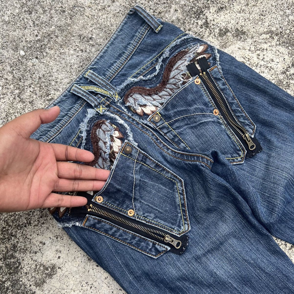 Japanese Brand “BACK NUMBER” EMBROIDERY SLIM FIT PUNK JEANS Size US 27 - 15 Thumbnail