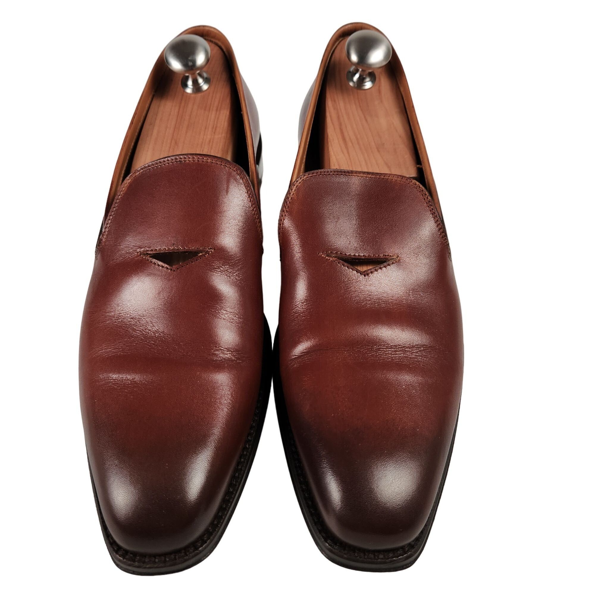 Paul Fredrick Paul Fredrick Italy Men 9 Burnished Brown Leather Dress Shoe Size US 9 / EU 42 - 10 Thumbnail