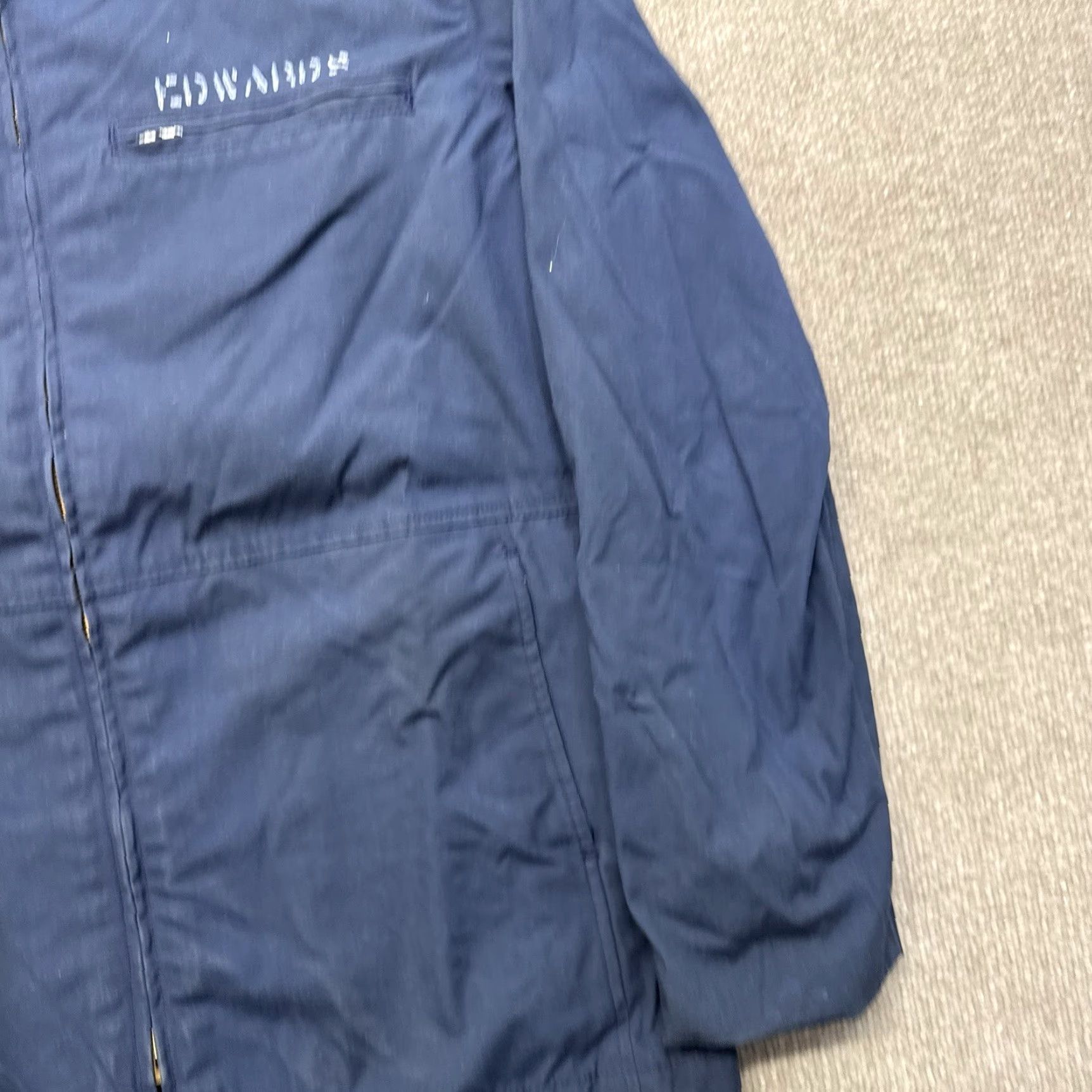 Vintage VINTAGE US Navy Deck Jacket Mens 40L Blue Military Cotton Blend Full Zip Workwear Stencil 80s 70s Size US XXS / EU 40 - 3 Thumbnail