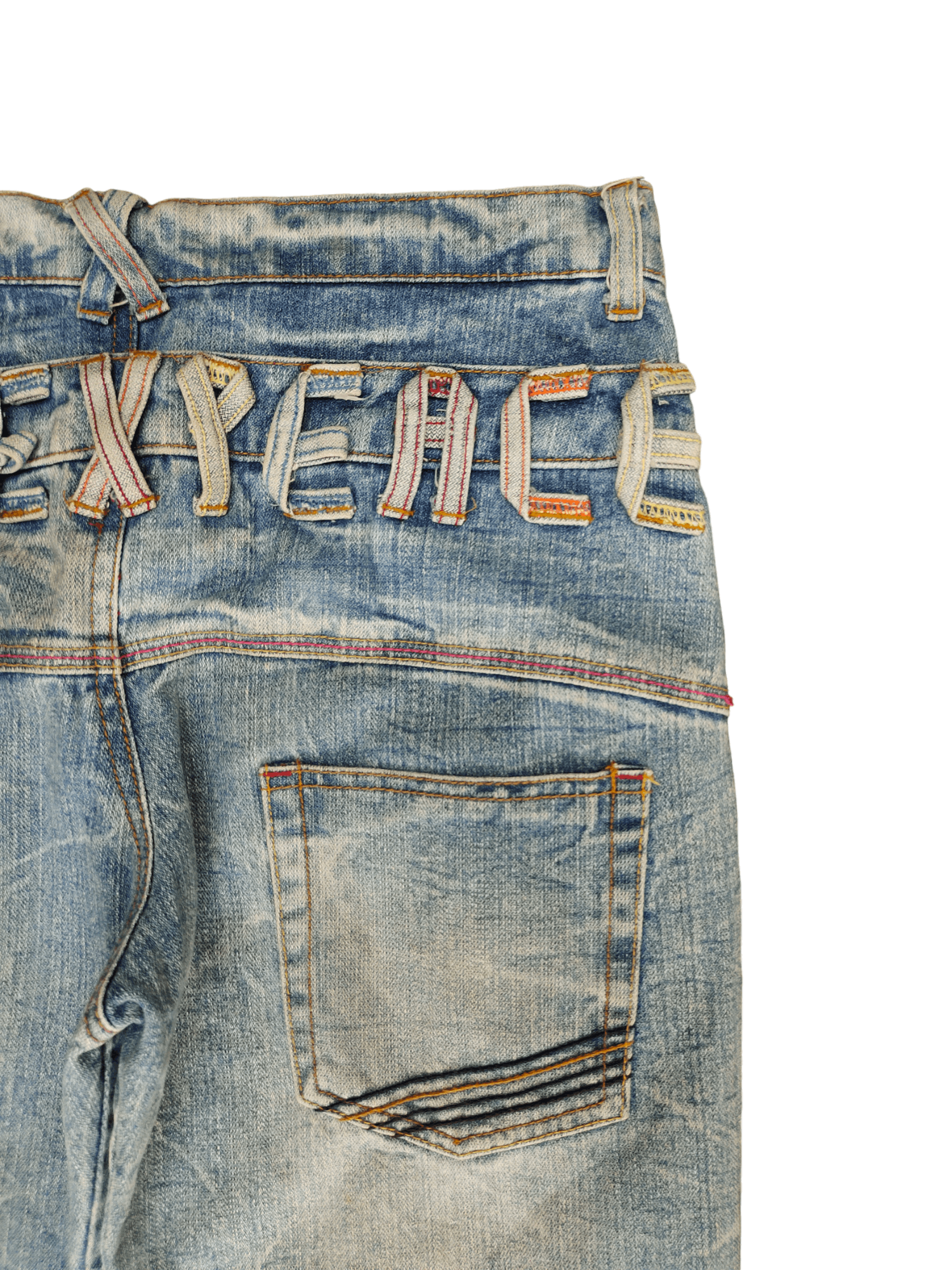 Japanese Brand Vintage 90s Japan Love & Peace Double Waist Clawmark Jeans Size US 31 - 3 Thumbnail