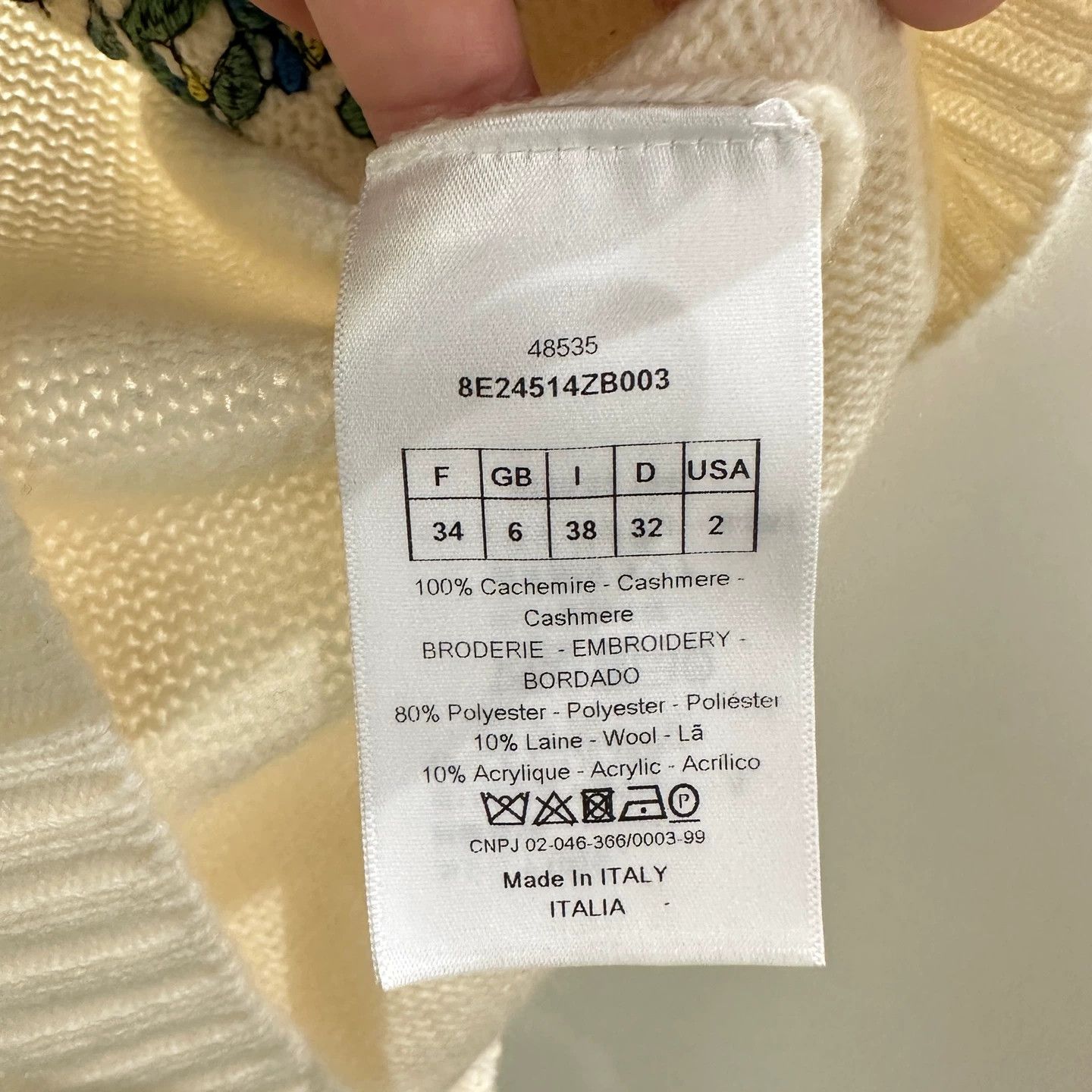 Christian Dior Monsieur Dior mar556 Happy Tree Embro Cashmere Sweater 34 Size XS / US 0-2 / IT 36-38 - 4 Thumbnail