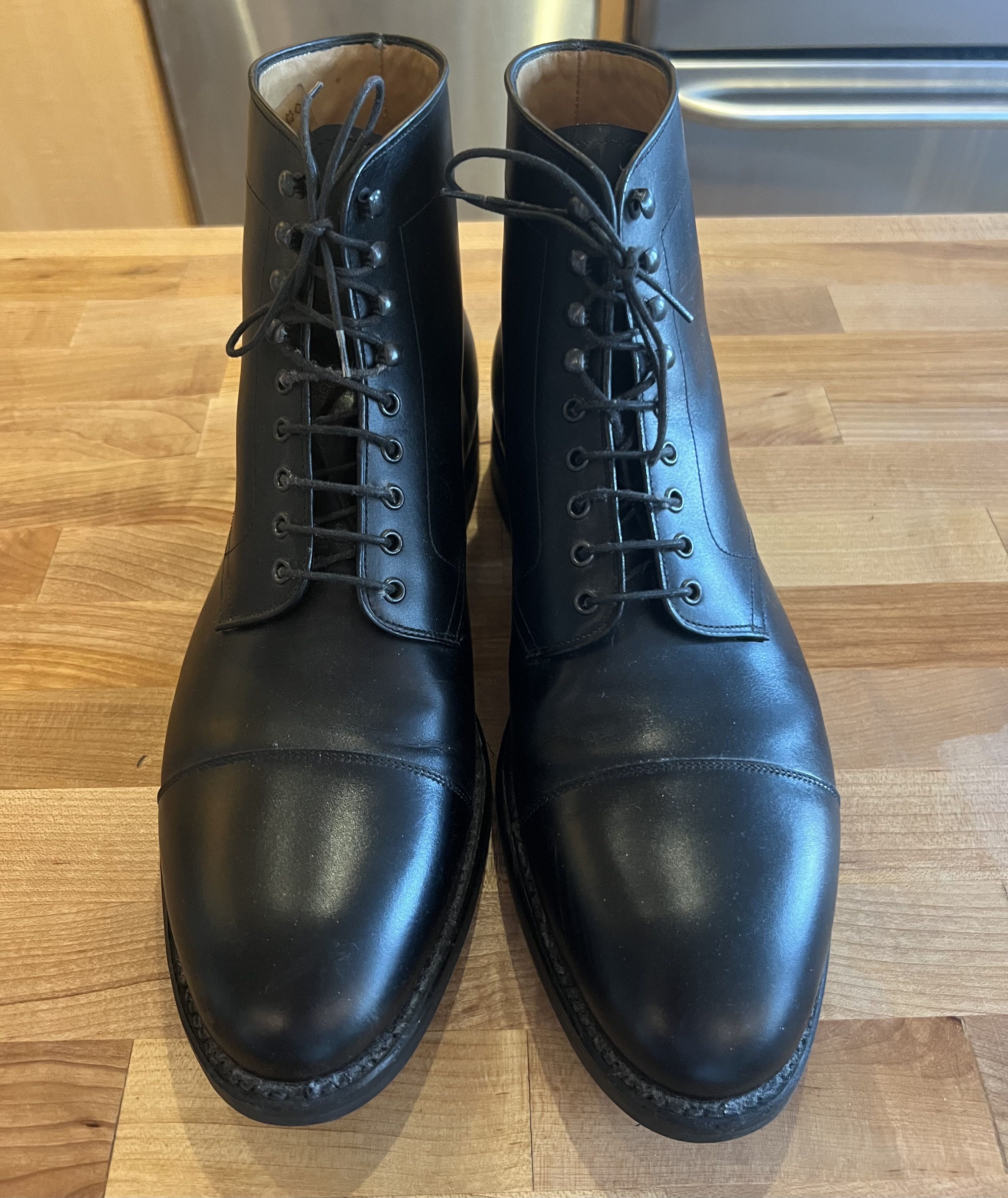 Carlos Santos Carlos Santos - Men’s Calfskin Dress Boots - Black - UK 11 Size US 12 / EU 45 - 2 Thumbnail