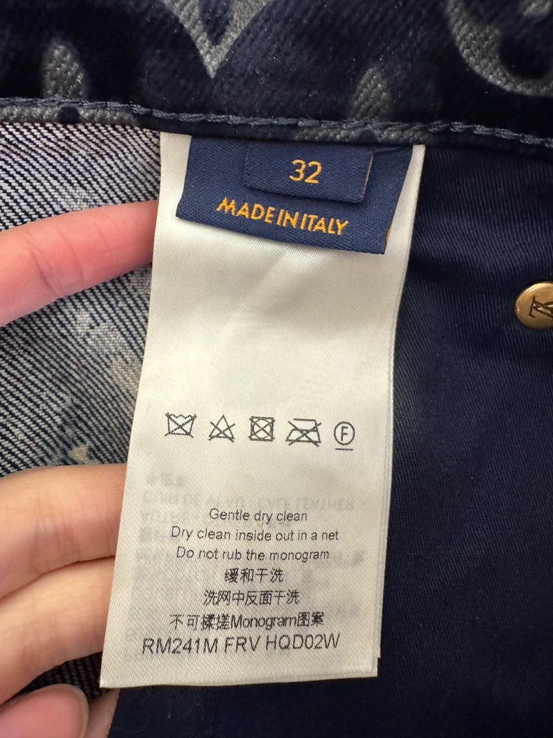 Louis Vuitton Louis Vuitton Huoshaoyun full-printed flocked jeans Size US 32 / EU 48 - 4 Thumbnail